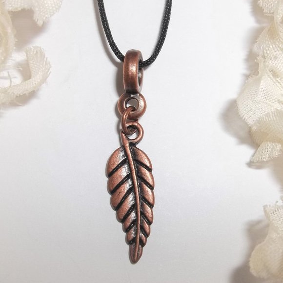 wvluckygirl Jewelry Boho Necklace Leaf Necklace Copper Leaf
